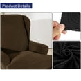 thumbnail image 4 of 2-Pieces Spandex Elastic Arm Chairs Wingback Chair Cover Waffle Fabric Wing Back Furniture Protector Stretch Sofa Slipcovers Covers Mat for Living Room, 4 of 4