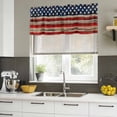 thumbnail image 5 of 2 Pack Valances for Windows, American Flag Window Valances for Living Room/Bedroom/Bathroom, Vintage USA Flag Wooden Light Filtering Kitchen Curtain Valance Window Treatment 42"W x12" L, 5 of 9