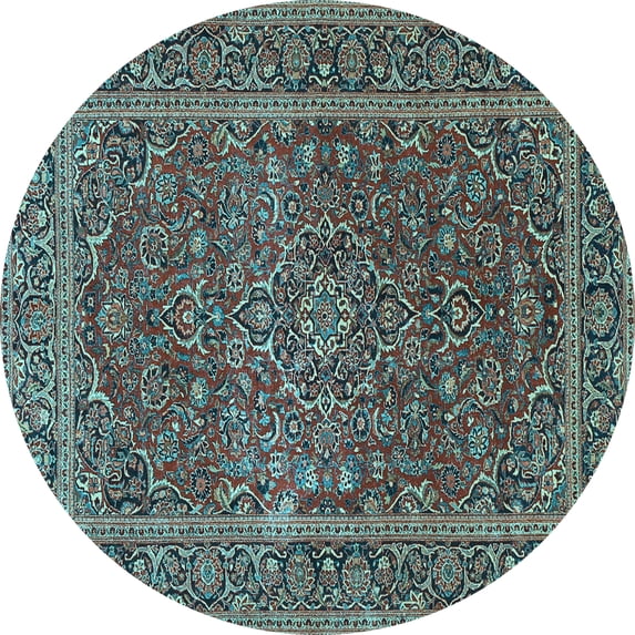 Ahgly Company Indoor Round Persian Light Blue Traditional Area Rugs, 6' Round