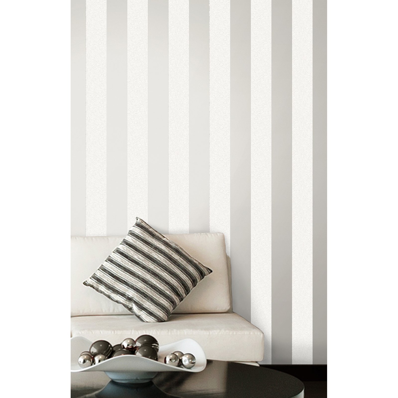 Decorline Magnus Gold Paisely Stripe Wallpaper