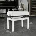 thumbnail image 2 of HOMCOM Banc de Piano Réglable avec Rangement et Rembourrage en Cuir PU Doux, avec Assez de Rangement Musical, Blanc, 2 of 7