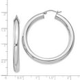 thumbnail image 2 of 925 Sterling Silver Hollow tube Hinged post 5.00mm Polished Hoop Earrings 46x44mm Wide 5mm Thick Hoop Earring for Women, 2 of 2