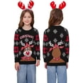 thumbnail image 2 of Marvmys Chandail de Noël Assorti pour la Famille Col Rond Rennes Flocons de Neige Chandail Tricoté Laid pour Hommes Femmes, 2 of 7