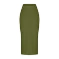 thumbnail image 4 of Tennis Skirts for Women Summer Skirt Classic Solid Color at the Waist with Slit Long Length for Daily Travel Army Green S, 4 of 5