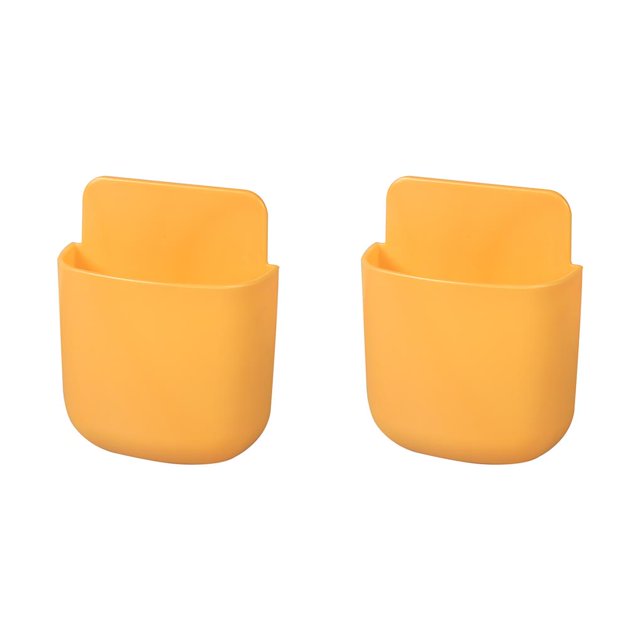 Billuyoard Organizador de control remoto TV Aire acondicionado Almacenamiento de control remoto Estuche de soporte montado en la pared, Tipo A, Amarillo Un amarillo 2piezas