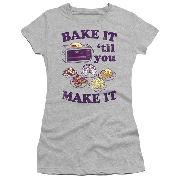 Easy Bake Oven Bake It Til You Make It S/S Junior Women's T-Shirt Sheer Athletic Heather