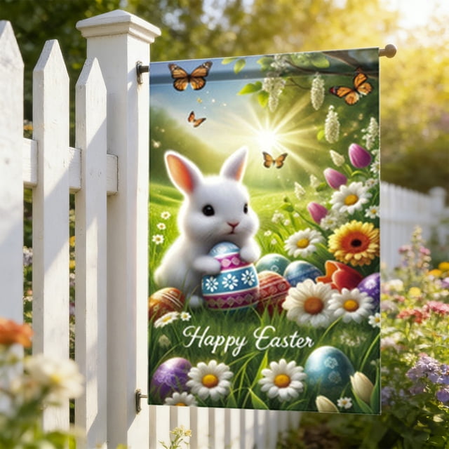 Yusimy Easter Garden Flag Festive Holiday Design for Outdoor Yard Lawn Porch Home Easter Decor