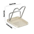 thumbnail image 3 of Pot Lid Holder and Chopping Board Rack with Draining Tray, Gray Beige Plastic Countertop Organizer for Kitchen Utensils, 1-Piece Set, 3 of 6