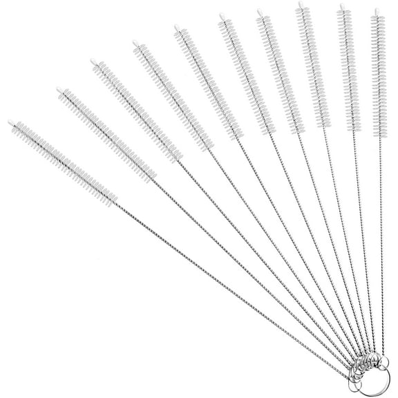 12 Inch Extra Long Straw Cleaner Brush Kit, Cleaning Brushes for Narrow Neck Sippy Cup, Tube Pipe Cleaners, Small Bottle and Straws, Drinking Straw Cleaning Brush Set 10 PCS