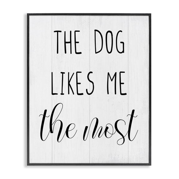 Stupell Industries Cottage The Dog Likes Me Most Black Framed Giclee Art, 11 x 14, by Lil' Rue