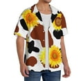thumbnail image 4 of Disketp Men's Hawaiian Sunflower Cow Print Shirts Button Down Holiday Beach Shirts-Large, 4 of 7