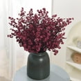 thumbnail image 2 of 15PCS Artificial Baby Breath Flowers Fake Silk Real Touch DIY Floral Bouquets Decor Wedding Party Decoration Arrangements-Burgundy, 2 of 4