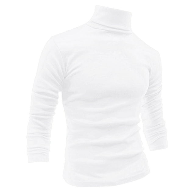 INSPIRE CHIC Men's Pullover Turtle Neck Long Sleeves Stretchy Slim Fit Tops