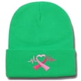 thumbnail image 3 of CYSFASHION Breast Cancer Gifts Beanie for Women Adults Unisex Men Fall Fashion Must Haves Cuffed Plain Women's Hats & Caps Light Green, 3 of 4