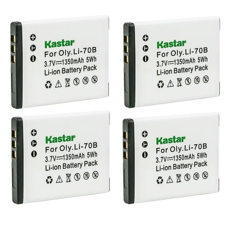 Kastar Li-70B Battery 4-Pack Replacement for Olympus D-700 D-705 D-710 D-715 D-745 FE-4020 FE-4040 FE-5040 VG-110 VG-120 VG-130 VG-140 VG-145 VG-150 VG-160 Camera