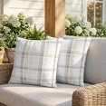 thumbnail image 3 of 26x26 Pillow Covers Set of 2, Yellow Brown Check Square Throw Pillow Covers for Couch/Sofa/Living Room, Farmhouse Line Buffalo Plaid Decorative Soft Pillowcases for Couch Throw Pillows, 3 of 9