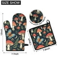 thumbnail image 6 of Mushroom Butterfly Pattern Kitchen Oven Mitt and Pot Holder Sets 2 Pcs for Baking, Cooking and Grilling, Heat Resistant Up To 392 °F, 6 of 7