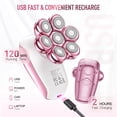 thumbnail image 5 of Womens Electric Razor, 7D Rechargeable Electric Shaver for Women, IPX6 Waterproof Wet/Dry Bikini Trimmer Body Shaver, Trimmer for Lady Face Arms Legs Armpit, Pink, 5 of 9