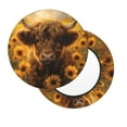 thumbnail image 2 of Balery Cute Cow Sunflower Field Fundas de asiento para taburete de bar redondo de tela de terciopelo ajustables que protegen de arañazos y manchas para sillas de 14 a 17 pulgadas.-13 inch, 2 of 7