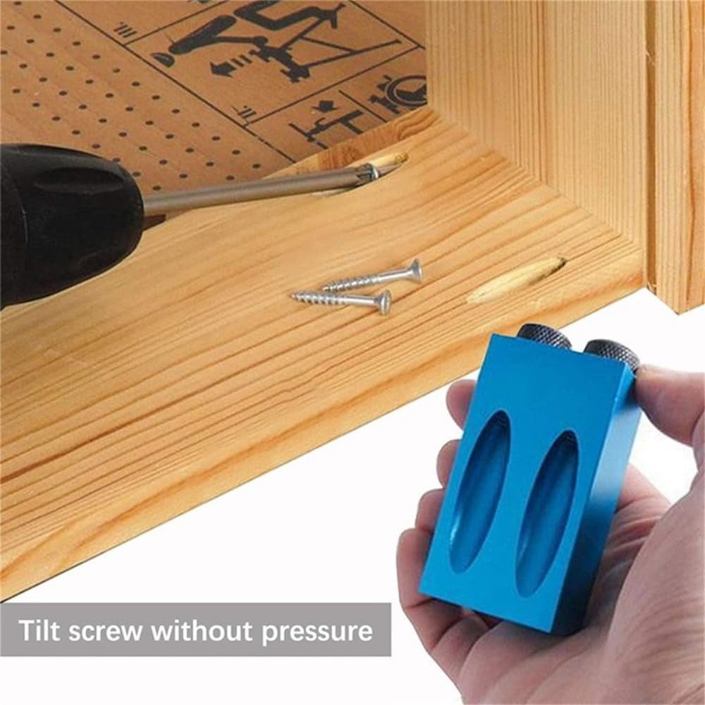 15-Degree Woodworking Oblique Hole Locator Drill Bits Pocket Hole Fixture Kit
