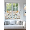 thumbnail image 4 of Sheer Curtains 54 Inch Length 2 Panels Set for Kitchen, Green Orange Leaves Semi Sheer Curtains for Windows, Spring Garden Botanical Voile Window Treatments Rod Pocket Curtain, 4 of 7