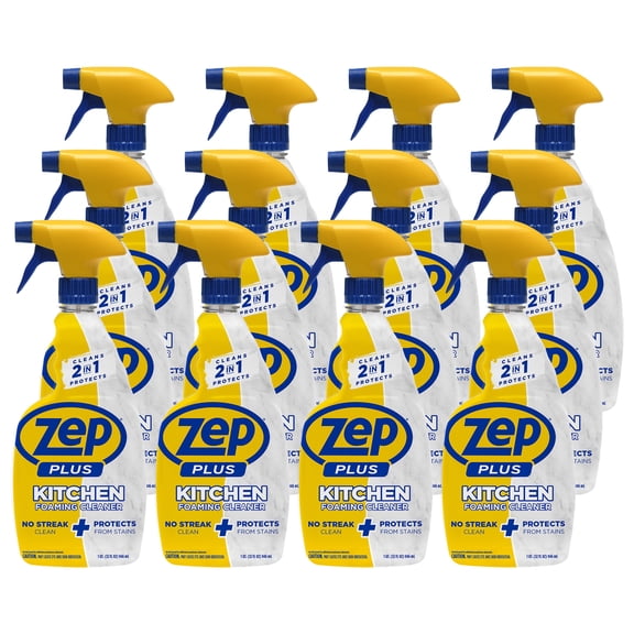 Zep Plus Foaming Kitchen Cleaner – 32 oz. (Case of 12) R54412 – Prevents Stains