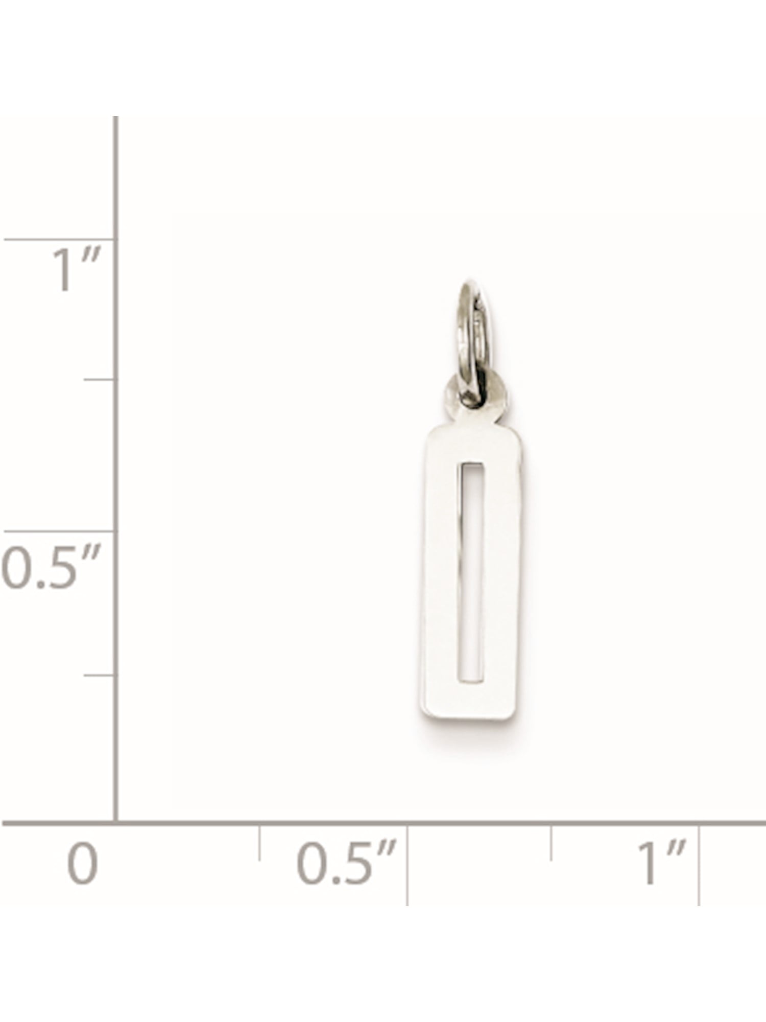 925 Sterling Silver Small Elongated Polished Number 14