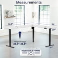 thumbnail image 5 of VIVO White / Black Electric 75" x 63" Corner Standing Desk, L-Shaped Workstation, 5 of 8