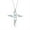Aquamarine, variant on Necklace Sterling Silver 925 Cross Necklace with Gemstone & Diamonds Pendant with 18" Chain 7X5MM Amethyst February Birthstone Womens Jewelry Silver Necklace For Women