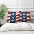 thumbnail image 5 of 4th of July Pillow Covers 20x20 Set of 2 Patriotic American Flag Stars Outdoor Throw Pillow Cover Farmhouse Independence Day Red White and Blue Stripes Pillow Cases for Couch Sofa, 5 of 6