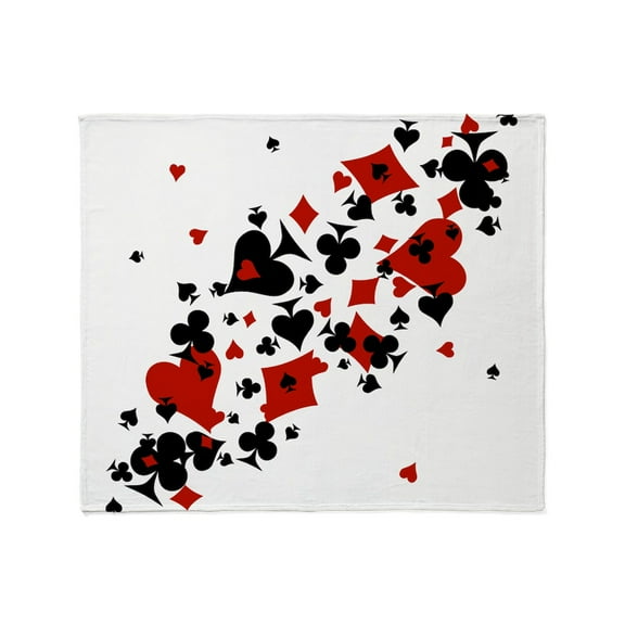 CafePress - Scattered Card Suits Throw Blanket - Soft Fleece Throw Blanket, 50"x60" for All Ages