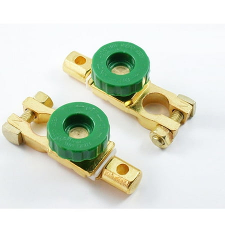 Electrical Disconnects - 2 Auto Battery Link Terminal Quick Cutoff Disconnect Master Kill Switch Brass !!