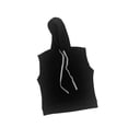 thumbnail image 5 of 1/12 Men Sleeveless Hoodie Retro Costume for 6" Male Action Figures Dress up Black, 5 of 8