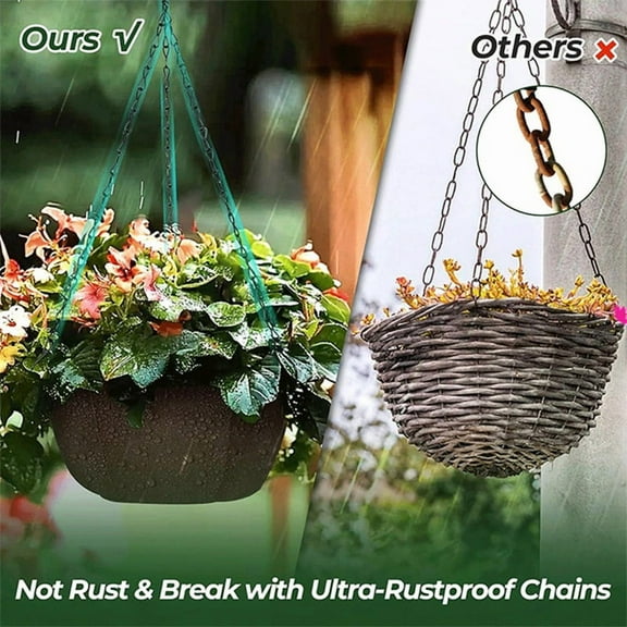Hanging Planter for Outdoor Plants,Hanging Baskets Plants with Chain, Fabric Pot 12inch
