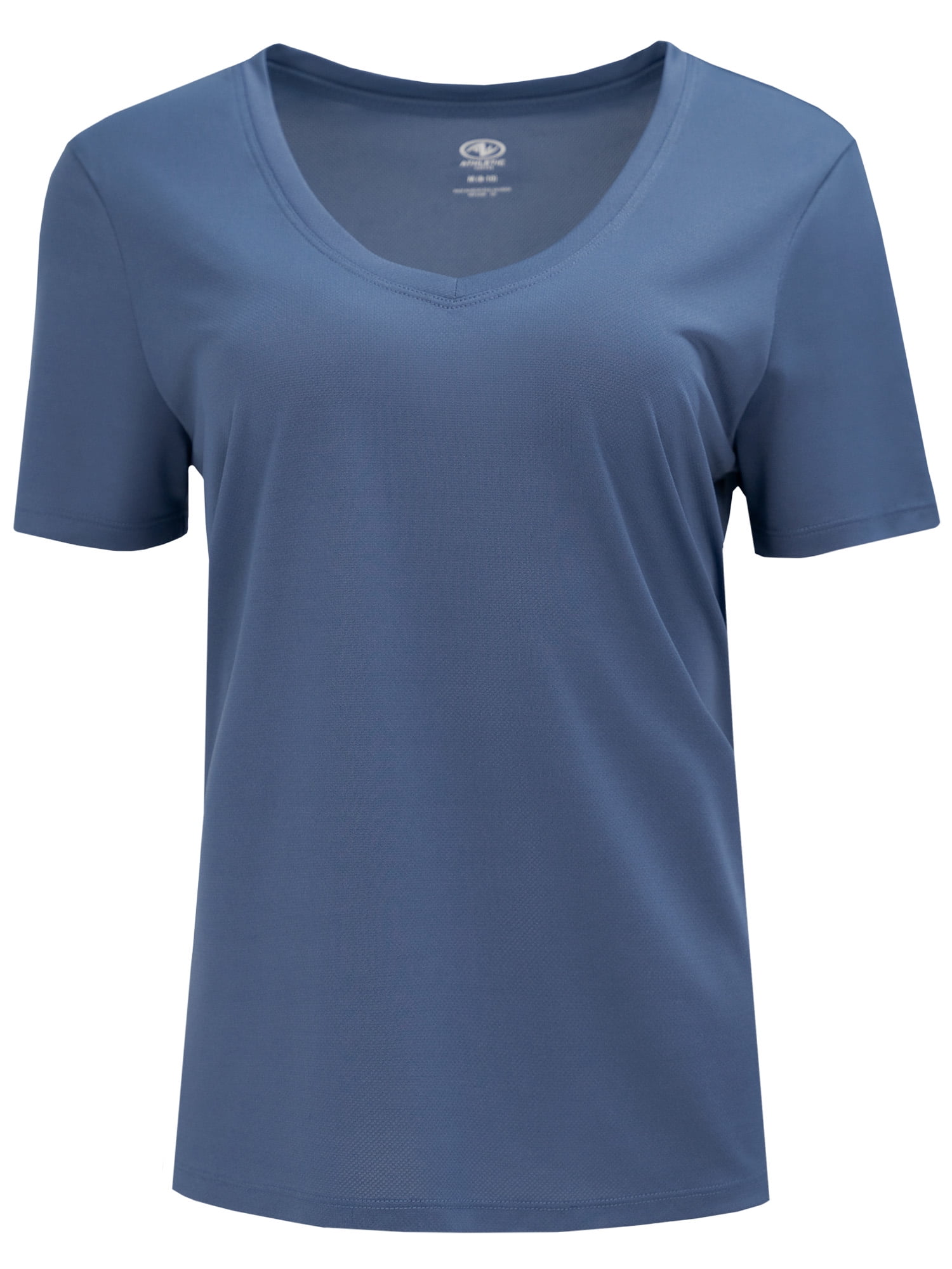 Athletic Works Women's Active Texture Knit V-Neck Tee, Sizes XS-XXXL