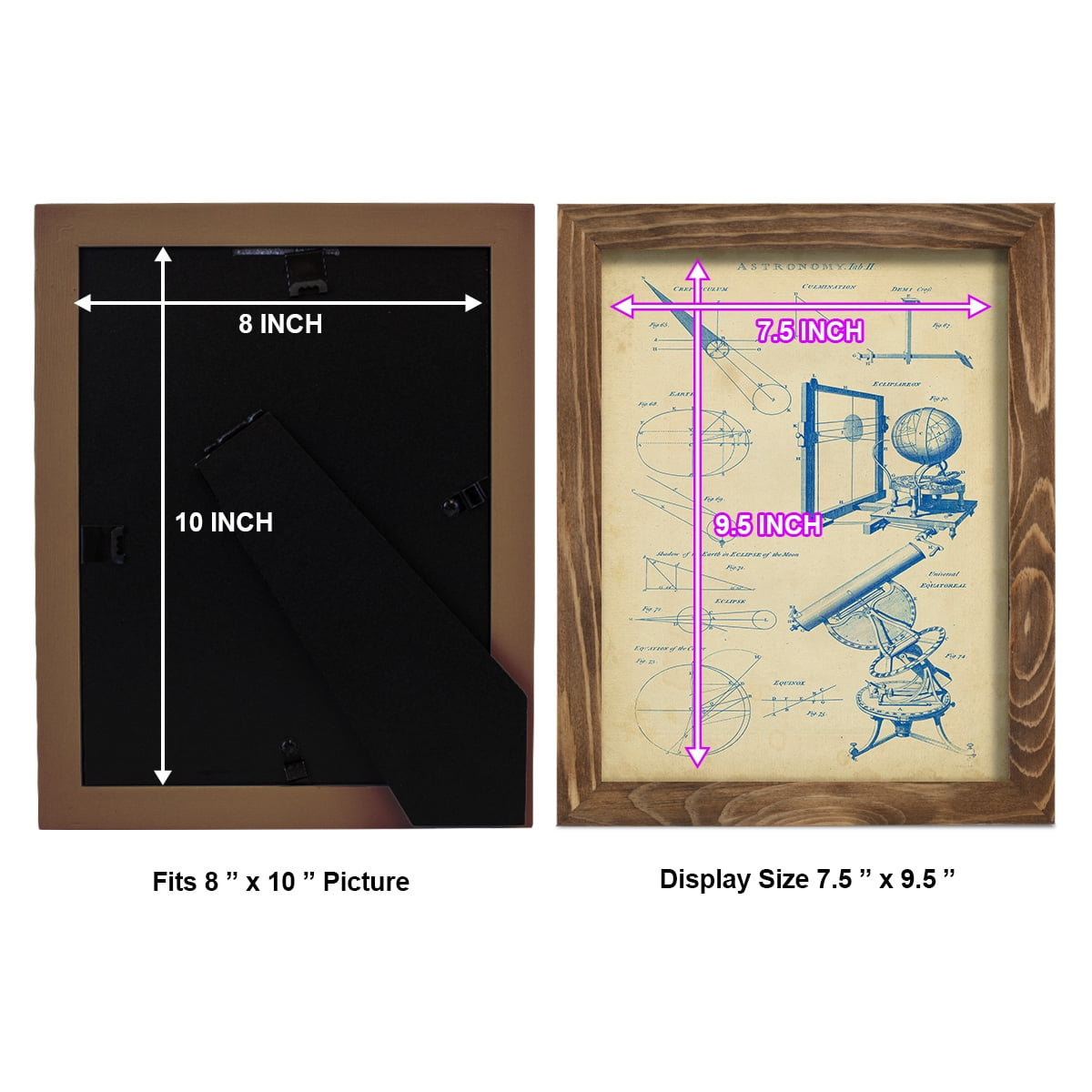 Vintage Astronomy II -Framed Print w/glass-Walnut