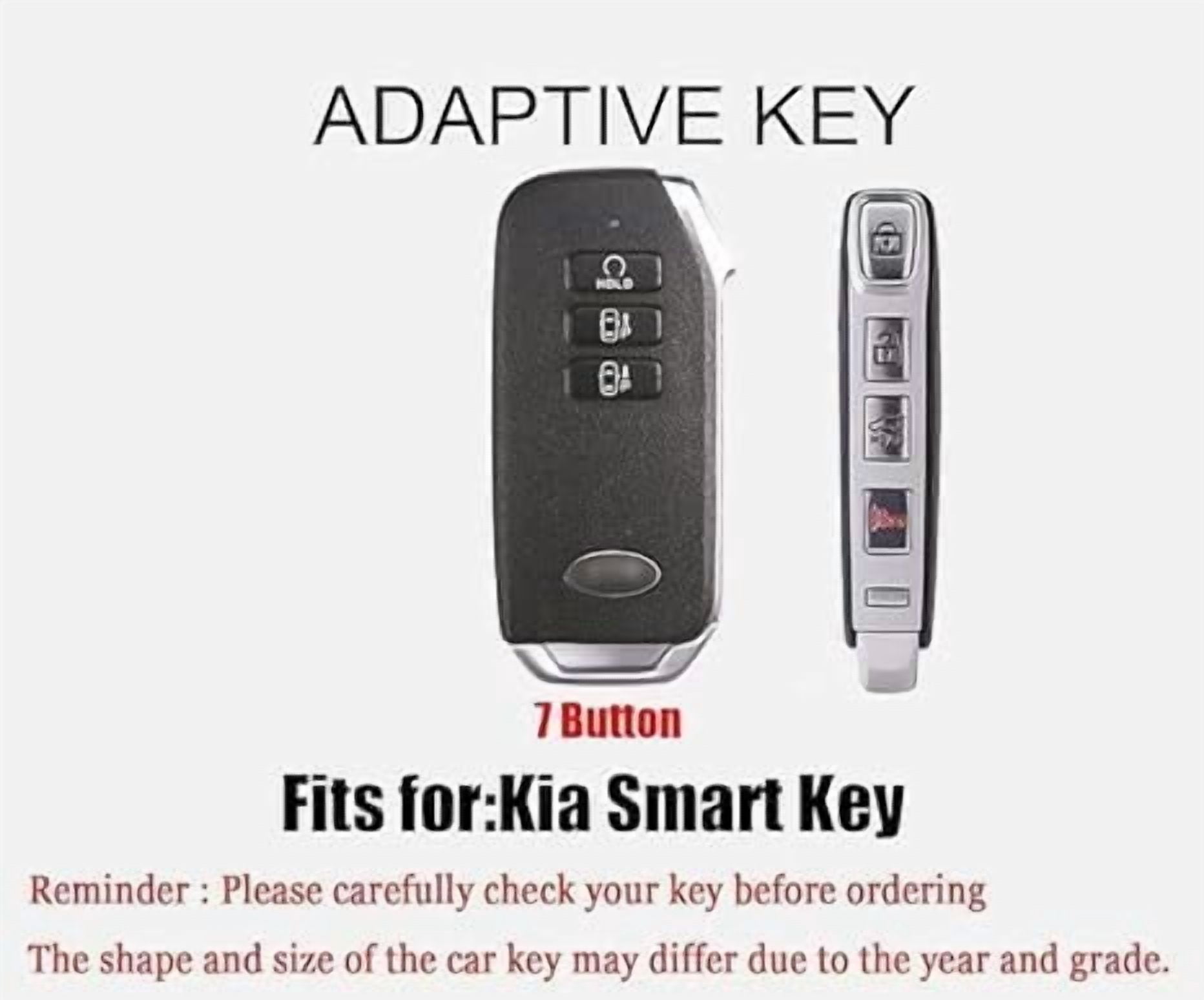 Heavy-Duty 7-Button Zinc Alloy Smart Key Fob Cover for Kia EV6 GT-Line K8 V6 Sportage Niro Hybrid 2023 Sorento Keyless Entry Remote Case with Metal Keychain Holder