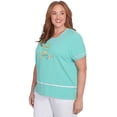 thumbnail image 3 of Alfred Dunner Womens Plus-Size Owl Knit Striped Tee, 3 of 4
