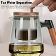 thumbnail image 4 of Tetera, 750 Ml, Transparente, Resistencia Al Calor, De Madera De Nogal, Infusor, Vidrio Engrosado, Separación De Agua, Tetera Para Preparar Té, 4 of 7