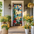 thumbnail image 7 of Artistic Dragonfly Nature Scene Stained Glass Banner for Home Decor Wall Decoration Garden, 7 of 7