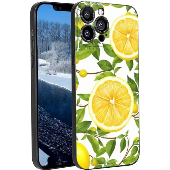 Compatible with iPhone 13 Pro Phone Case, lemon-fruits-63 Case Silicone Protective for Teen Girl Boy Case for iPhone 13 Pro