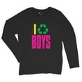 thumbnail image 5 of I Recycle Boys Puff Print Women's Long Sleeve T-shirt Funny Dating App Humor Single Independent Heart Breaker Relationship, 5 of 7