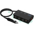 thumbnail image 3 of Cargador de coche QC 3.0, 3 compartimentos, 180 W, 12 V/24 V, adaptador de encendedor de cigarrillos, distribuidor USB para coche con interruptor independiente, pantalla LED de voltaje para, 3 of 6