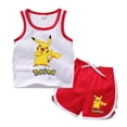 thumbnail image 4 of Conjunto de ropa para niños, camiseta de Pikachu para niño y niña, pantalones cortos, conjuntos de 2 uds., conjuntos de algodón para niñas pequeñas, ropa deportiva de la Patrulla Canina para niños, 4 of 5