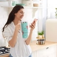 thumbnail image 5 of Yayeee 40oz Stainless Steel Tumbler with Straw and Handle Double-Wall Insulated Travel Water Bottle, Blue Beach Pattern, 5 of 8