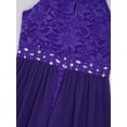 thumbnail image 5 of Jowowha Kids Girls Sleeveless Floral Lace Shiny Rhinestone Maxi Dress Birthday Party Formal Dance Purple 12, 5 of 7