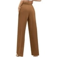 thumbnail image 6 of Ruimatai Women's Business Pants High Waisted Wide Leg Work Trousers with Pockets Straight Long Capris Professional Office Dress Pants, 6 of 6