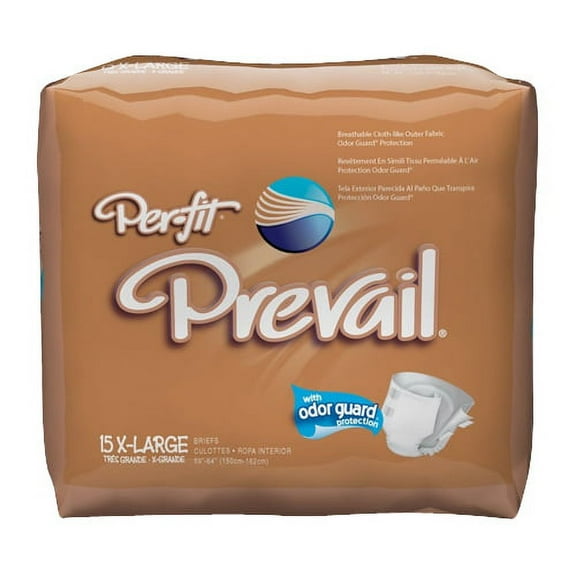 Prevail Per-Fit X-Large Size Briefs, Waist 59-64 Inches -15/Pack, 4 Ea