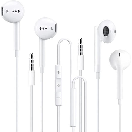 2 Pack-Apple Headphones Wired with Microphone Earbuds,in-Ear Earphones Built-in Call Control and Clear Audio Compatible with iPhone 6/6Plus/Android/iPad/MP3/Laptop and Most 3.5mm Plug