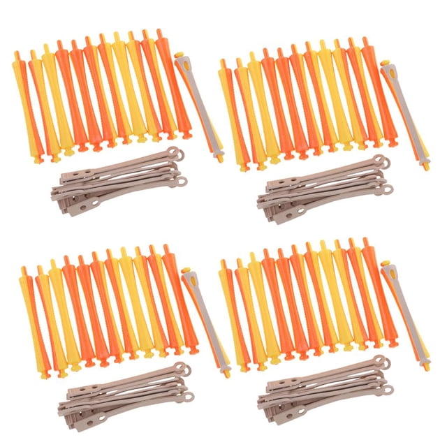 4x de 12 Varillas para Permanente de Cabello, 6 Tamaños, Rodillos de Plástico para Rizar, Peluquería, Peinado, DIY Yuyangstore rodillo rizador de pelo